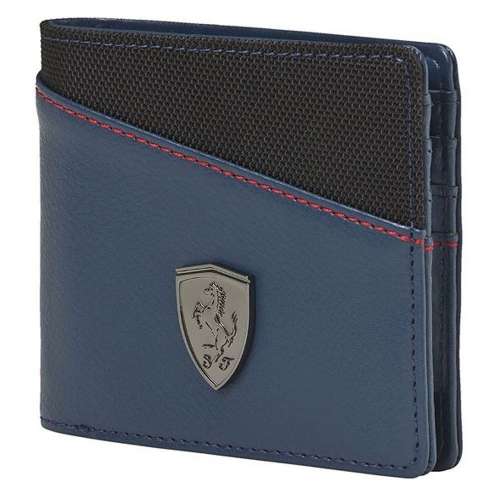 Puma Men's Ferrari Genuine Leather Wallet red/black/blue (6 Card Slots) -702 Best Deals in USA